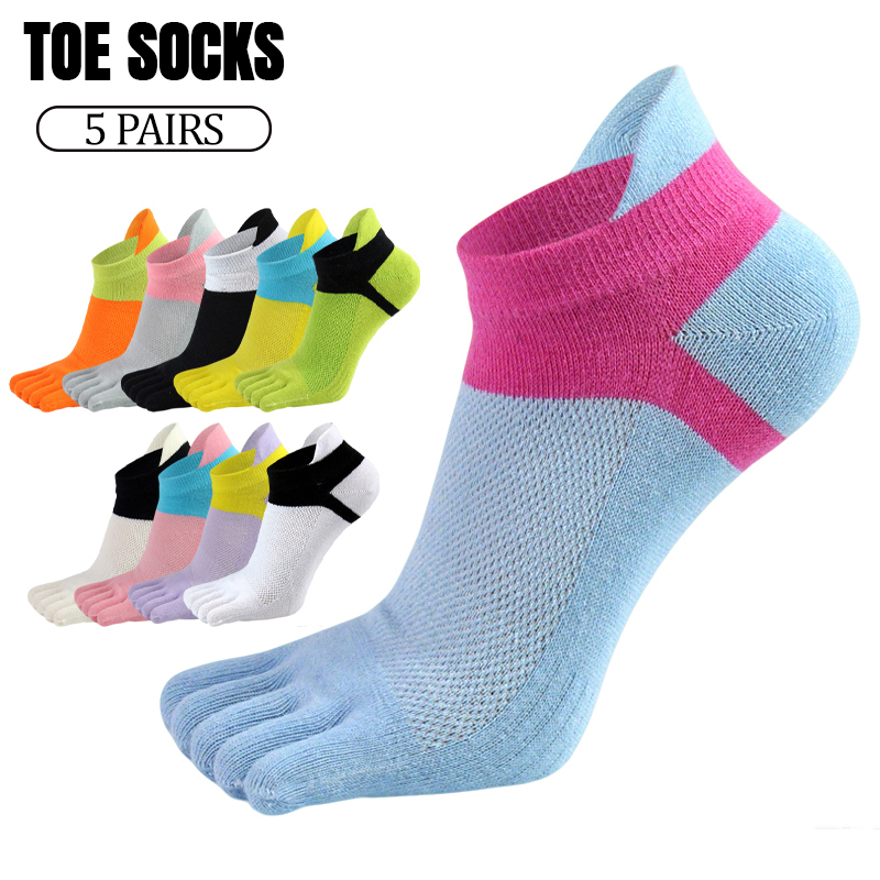 Ankle Sock Low Cut - 여성용 발가락 양말 5켤레, 여름용 얇은